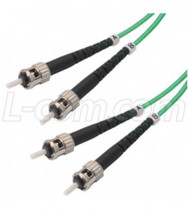 OM1 62.5/125, Multimode Fiber Cable, Dual ST / Dual ST, Green 2.0m