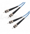 OM1 62.5/125, Multimode Fiber Cable, Dual ST / Dual ST, Blue 2.0m