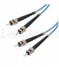 OM1 62.5/125, Multimode Fiber Cable, Dual ST / Dual ST, Blue 1.0m