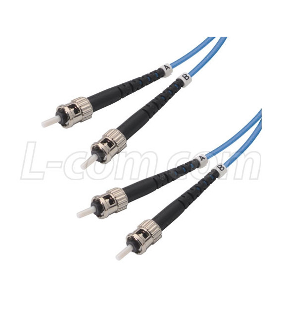 OM1 62.5/125, Multimode Fiber Cable, Dual ST / Dual ST, Blue 4.0m