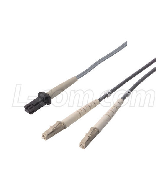 OM1 62.5/125, Multimode Fiber Cable, MT-RJ / Dual LC, 3.0m
