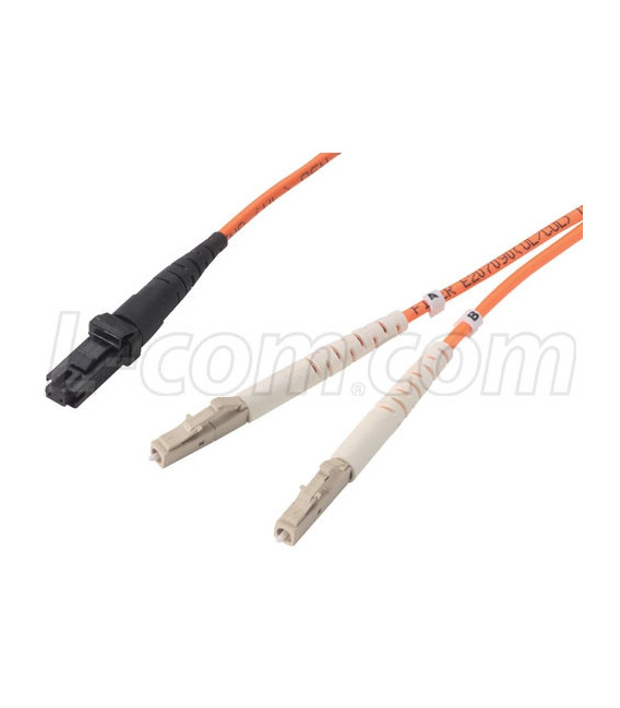 OM2 50/125, Multimode Fiber Cable, MT-RJ / Dual LC, 3.0m