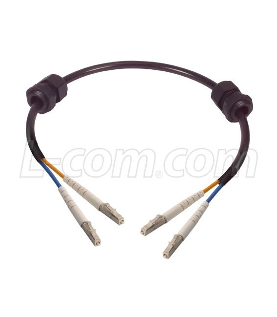 OM1 62.5/125, Fiber Cable with Grommets, Dual LC / Dual LC, 1.0m
