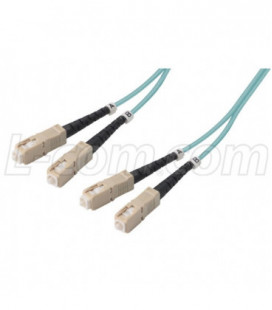 OM3 50/125, 10 Gig Multimode Fiber Cable, Dual SC / Dual SC, 2.0m