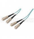 OM3 50/125, 10 Gig Multimode Fiber Cable, Dual SC / Dual SC, 4.0m