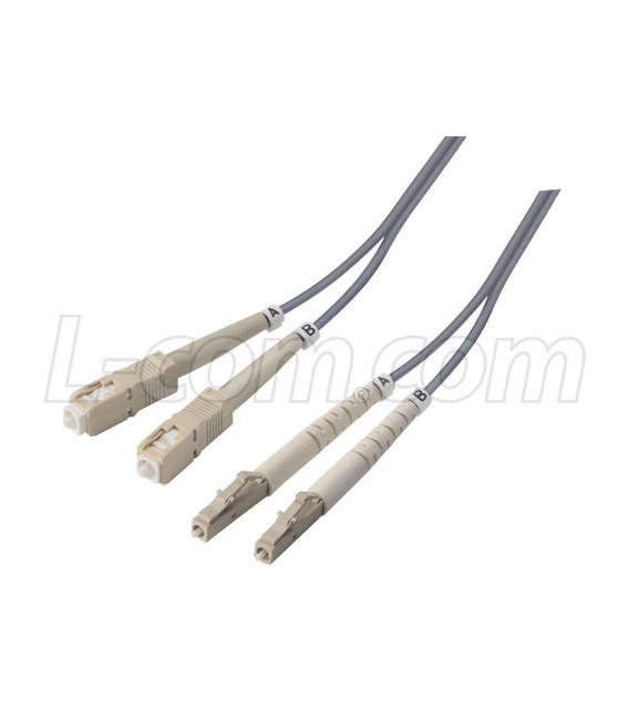 OM1 62.5/125, Multimode Fiber Cable, Dual SC / Dual LC, 3.0m