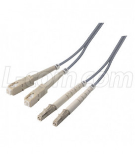 OM1 62.5/125, Multimode Fiber Cable, Dual SC / Dual LC, 1.0m