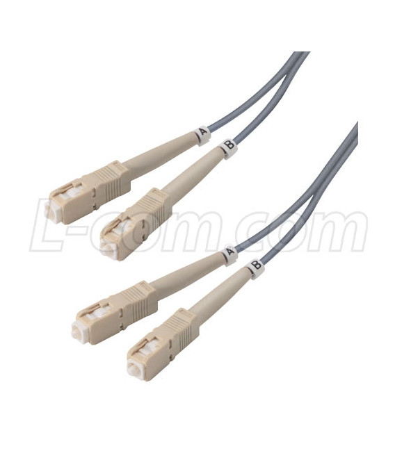 OM1 62.5/125, Multimode Fiber Cable, Dual SC / Dual SC, 3.0m