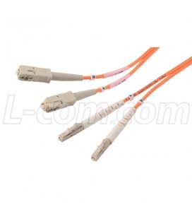 OM2 50/125, Multimode Fiber Cable, Dual SC / Dual LC, 1.0m