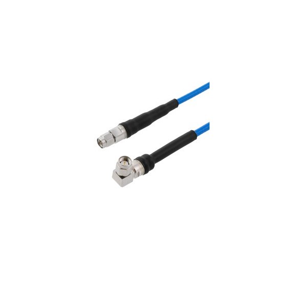 SMA Male to SMA Male Right Angle Cable Using 402SS Series Coax with Heavy Duty Boot, 5.0 ft