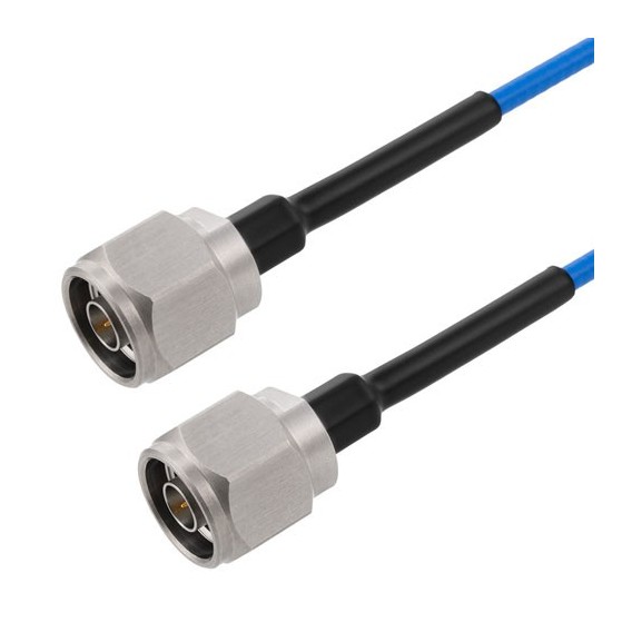 N Male to N Male Cable Using 402SS Series Coax with Heavy Duty Boot, 1.0 ft