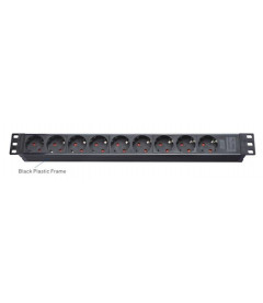 Regleta plástica- Rack 8 enchufes - 1.8m cable con interruptor FA