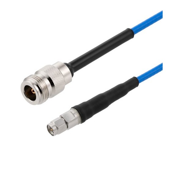 N Female to SMA Male Cable Using 402SS Series Coax with Heavy Duty Boot, 5.0 ft