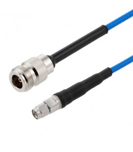 N Female to SMA Male Cable Using 402SS Series Coax with Heavy Duty Boot, 5.0 ft