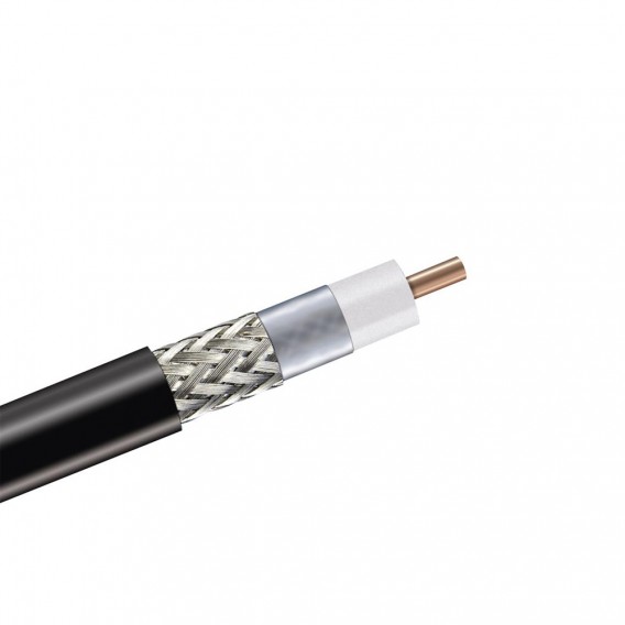 CNT-400 50 Ohm Braided Coaxial Cable, black PE jacket