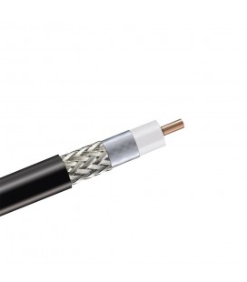 CNT-400 50 Ohm Braided Coaxial Cable, black PE jacket, by meter