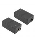 PoE Midspan Injector, 1 Port Power Over Ethernet, 10 Gbps, CAT 6a or 7, 802.3af Certified, 56 Volts at 16 Watts Power Supply