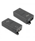 PoE+ Midspan Injector, 1 Port Power Over Ethernet, 10 Gbps, CAT 6a or 7, UL, 802.3at Certified, 53 Volts at 32 Watts