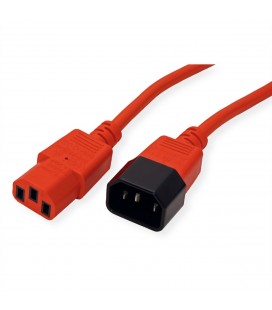 Cable de potencia C13 a C14, 3 x 0.75mm2 de 1.2 metros de color Rojo
