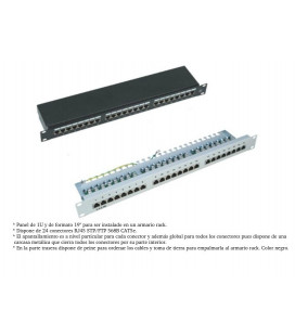 Patch panel 24 puertos para Cat.5E- FTP en 1U