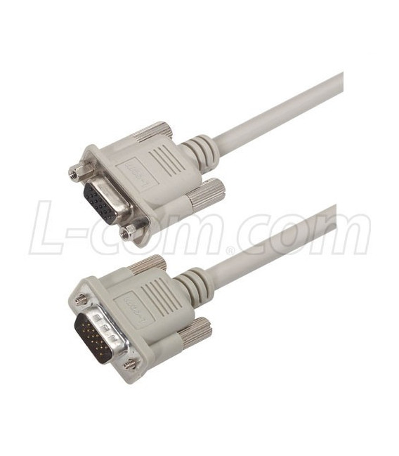Premium Molded D-Sub Cable, HD15 Male / Female, 2.5 ft