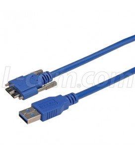 USB 3.0 Cable, Type Micro B/A with Thumbscrew Hardware 3.0M