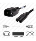 IEC320 C18 Plug to IEC320 C7 Connector Power Cord - 6 Foot