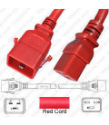 P-Lock C20 Male to C19 Female 2.5 Meter 16 Amp 250 Volt H05VV-F 3x1.5 Red Power Cord