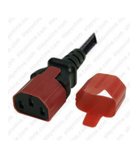 C13 Secure Insert Tab Contact Retention Insert for Yung Li or Stay Online IEC 60320 C13 Cord into a C14 Inlet - Red
