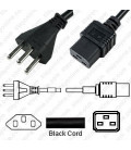 Switzerland SEV 1011 Male to IEC 60320 C19 Female 3.0 Meters 16 Amp 250 Volt H05VV-F 3x1.5 Black Power Cord