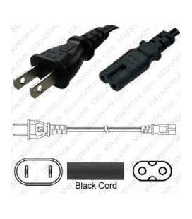 Taiwan CNS 10917 Male to C7 Female 1.8 Meters 7 Amp 125 Volt H05VV-F 3x0.75 Black Power Cord