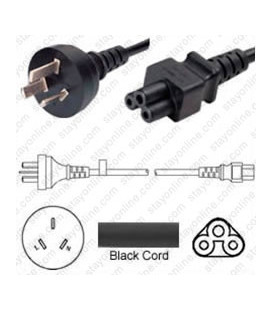China GB 2099 Male to C5 Female 1.8 Meters 2.5 Amp 250 Volt H05VV-F 3x0.75 Black Power Cord