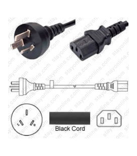 China GB 2099 Male to C13 Female 1.8 Meters 10 Amp 250 Volt H05VV-F 3x0.75 Black Power Cord