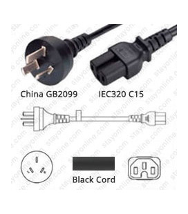 Cord China-S/C15 Black 2.5m / 8' 10a/250v H05RR-F3G 1.0