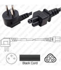 Israel SI-32 Up Male to C5 Female 1.8 Meters 2.5 Amp 250 Volt H05VV-F 3x0.75 Black Power Cord