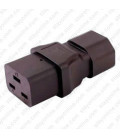 C14 Plug to C19 Connector Block Adapter - Black