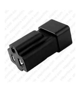 C20 Plug to North America NEMA 5-15/20 Connector Block Adapter - Black