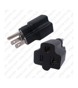 North America NEMA 5-15 Plug to NEMA 5-15/20 Connector Block Adapter - Black