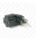North America NEMA 5-15 Plug to NEMA 5-15/20 Right Connector Block Adapter - Black