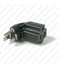 North America NEMA 5-15 Plug to NEMA 5-15/20 Left Connector Block Adapter - Black
