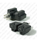 North America NEMA 5-15 Plug to x2 NEMA 5-15/20 Connector Block Adapter - Black
