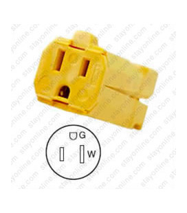 Hubbell HBL5969VY NEMA 5-15 Female Connector - Valise, Yellow