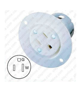 Hubbell HBL5279C NEMA 5-15 Flanged Female Outlet - White
