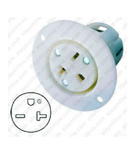 Hubbell HBL5479C NEMA 6-20 Flanged Female Outlet - White