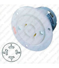 Hubbell HBL2416 NEMA L14-20 Flanged Female Outlet - White