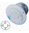 Hubbell HBL2426 NEMA L15-20 Flanged Female Outlet - White