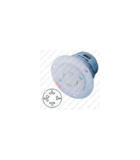 Hubbell HBL2716 NEMA L14-30 Flanged Female Outlet - White