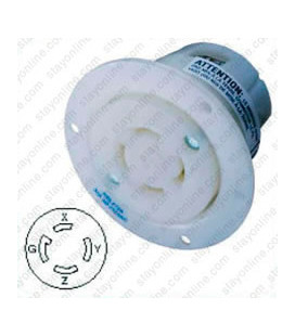 Hubbell HBL2726 NEMA L15-30 Flanged Female Outlet - White
