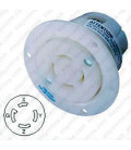 Hubbell HBL2726 NEMA L15-30 Flanged Female Outlet - White