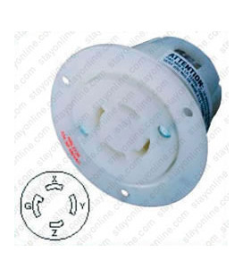 Hubbell HBL2736 NEMA L16-30 Flanged Female Outlet - White